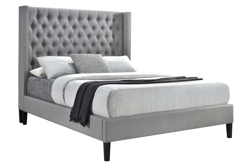 Coaster™ Summerset Queen Button Tufted Upholstered Bed - Light Gray