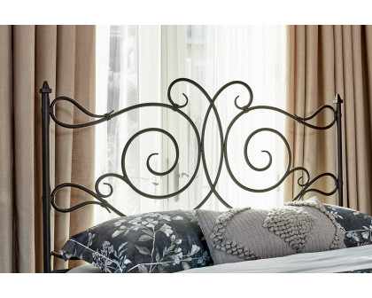 Coaster - Parleys Queen Metal Bed With Scroll Headboard in Dark Bronze