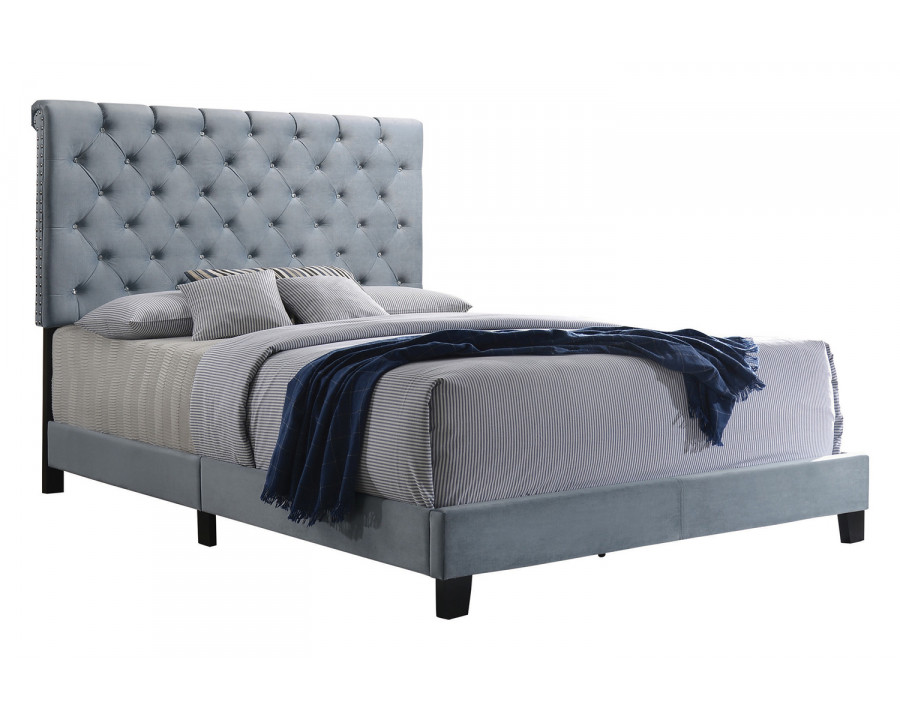 Coaster Warner Eastern King Upholstered Bed - Slate Blue