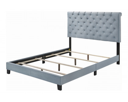 Coaster Warner Eastern King Upholstered Bed - Slate Blue