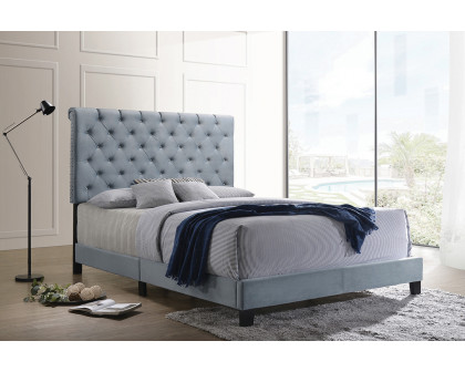 Coaster Warner Eastern King Upholstered Bed - Slate Blue