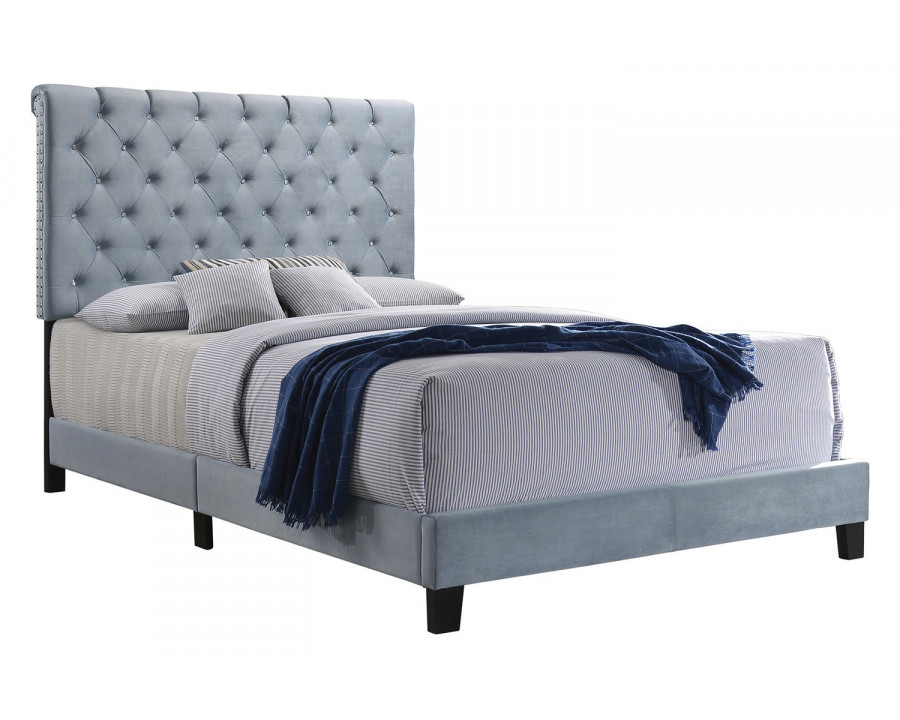 Coaster Warner Queen Upholstered Bed - Slate Blue