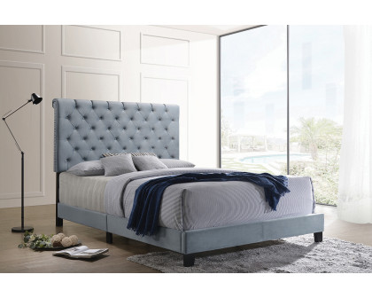 Coaster Warner Queen Upholstered Bed - Slate Blue