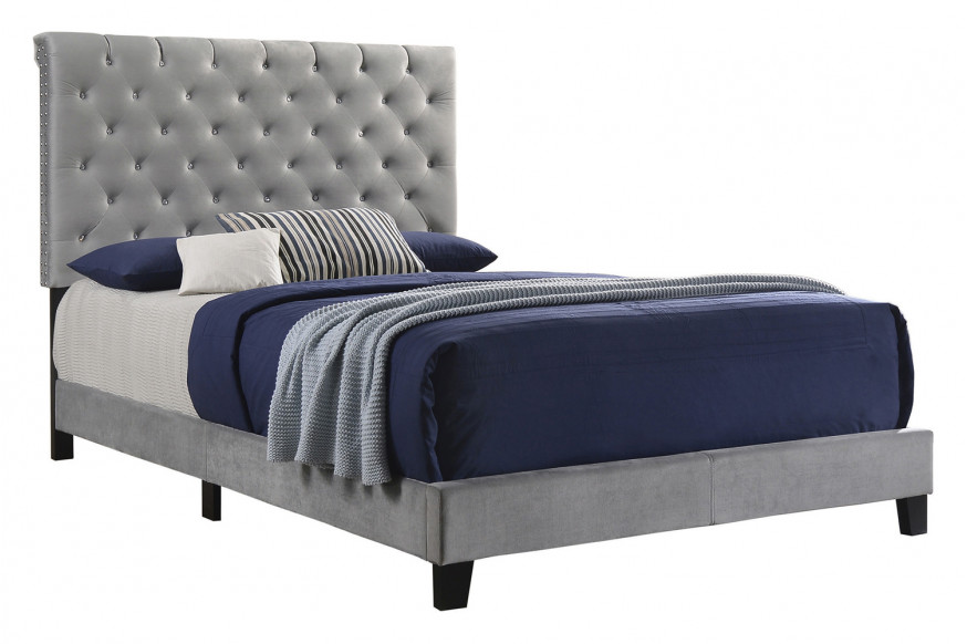 Coaster™ Warner Eastern King Upholstered Bed - Gray