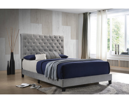 Coaster™ Warner Eastern King Upholstered Bed - Gray