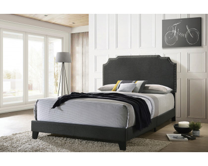 Coaster™ Tamarac Upholstered Nailhead Full Bed - Gray