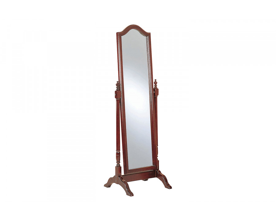 Coaster Rectangular Cheval Mirror with Arched Top - Merlot