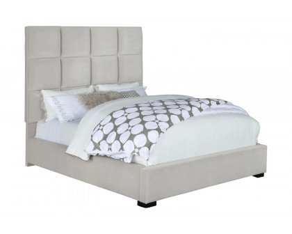 Coaster - Panes Eastern King Tufted Upholstered Panel Bed