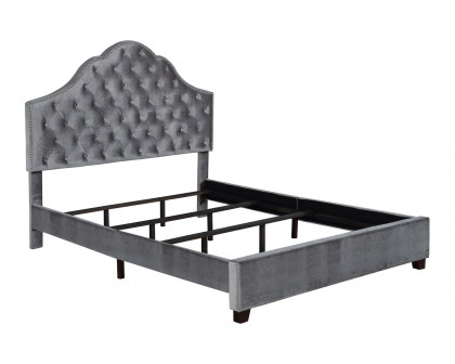 Coaster Abbeville Eastern King Upholstered Bed with Arched Headboard - Gray