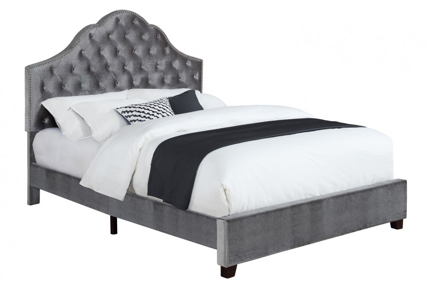 Coaster™ Abbeville Queen Upholstered Bed with Arched Headboard - Gray