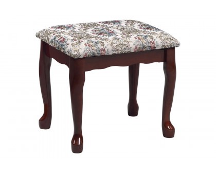 Coaster - 2-Piece Vanity Set With Upholstered Stool in Brown Red