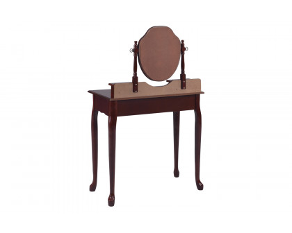 Coaster - 2-Piece Vanity Set With Upholstered Stool in Brown Red