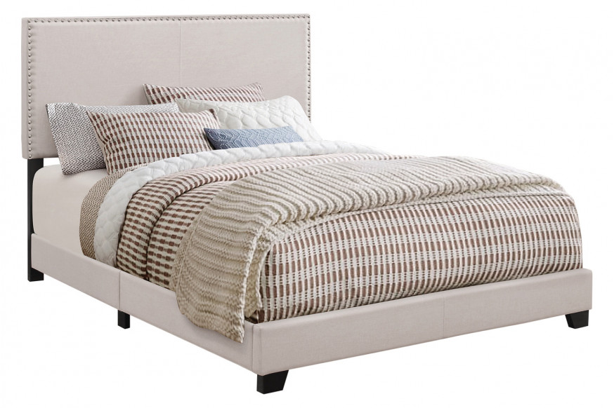 Coaster™ Boyd California King Upholstered Bed with Nailhead Trim - Ivory