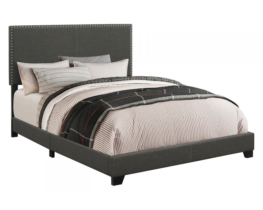 Coaster Boyd Full Upholstered Bed with Nailhead Trim - Charcoal