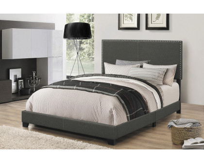 Coaster Boyd Full Upholstered Bed with Nailhead Trim - Charcoal