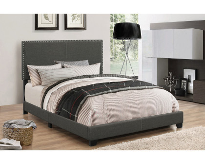 Coaster Boyd Twin Upholstered Bed with Nailhead Trim - Charcoal