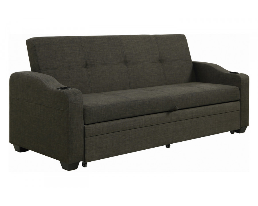 Coaster - Miller Upholstered Sleeper Sofa Bed in Charcoal Gray