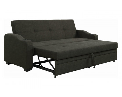 Coaster - Miller Upholstered Sleeper Sofa Bed in Charcoal Gray