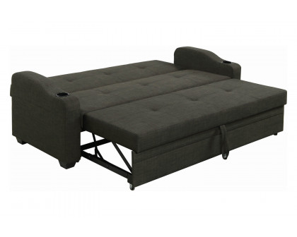 Coaster - Miller Upholstered Sleeper Sofa Bed in Charcoal Gray