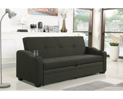 Coaster - Miller Upholstered Sleeper Sofa Bed in Charcoal Gray