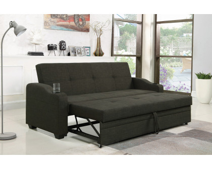 Coaster - Miller Upholstered Sleeper Sofa Bed in Charcoal Gray