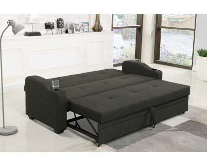 Coaster - Miller Upholstered Sleeper Sofa Bed in Charcoal Gray