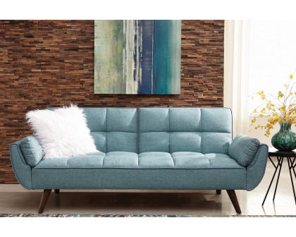 Coaster - Caufield Biscuit-Tufted Sofa Bed in Turquoise Blue