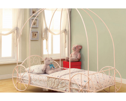 Coaster - Massi Twin Canopy Bed in Powder Pink