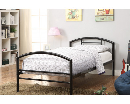 Coaster Baines Twin Metal Bed with Arched Headboard - Black