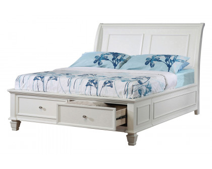 Coaster Selena Full Sleigh Bed with Footboard Storage - Buttermilk