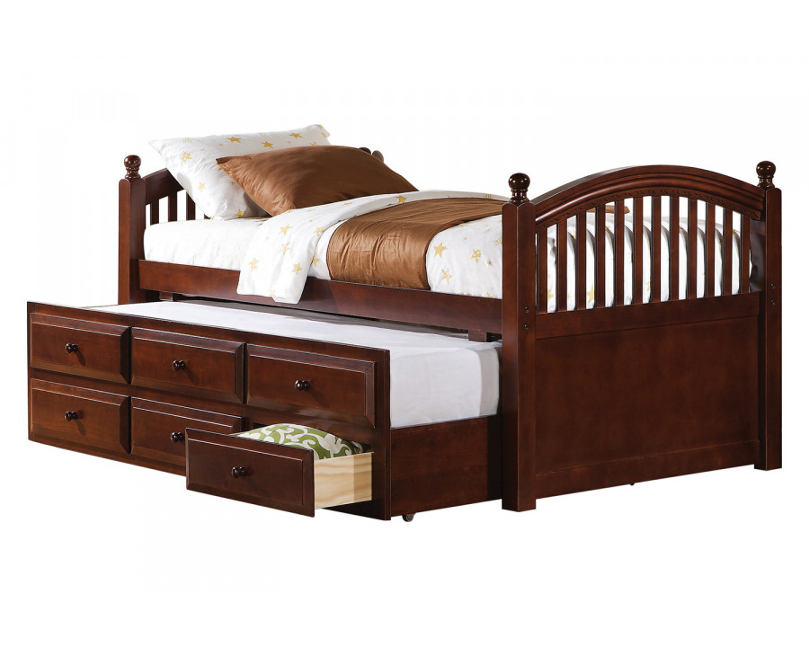 Coaster - Twin Captain'S Bed With Trundle And Drawers in Chestnut