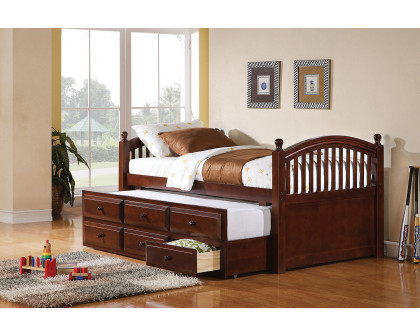 Coaster - Twin Captain'S Bed With Trundle And Drawers in Chestnut