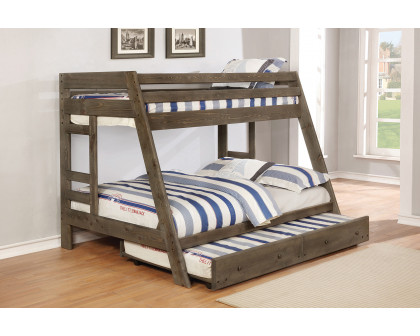 Coaster™ Wrangle Hill Twin Over Full Bunk Bed - Gun Smoke