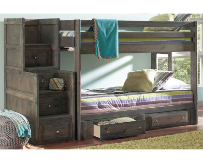 Coaster Wrangle Hill Twin Over Twin Bunk Bed - Gun Smoke