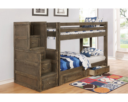 Coaster Wrangle Hill Twin Over Twin Bunk Bed - Gun Smoke