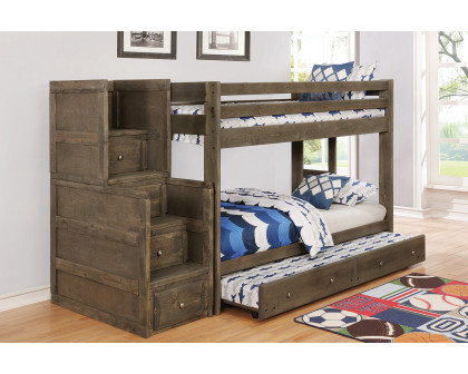 Coaster Wrangle Hill Trundle with Bunkie Mattress - Gun Smoke