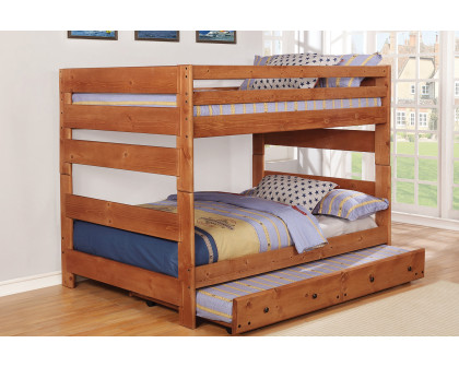 Coaster Wrangle Hill Trundle with Bunkie Mattress - Amber Wash