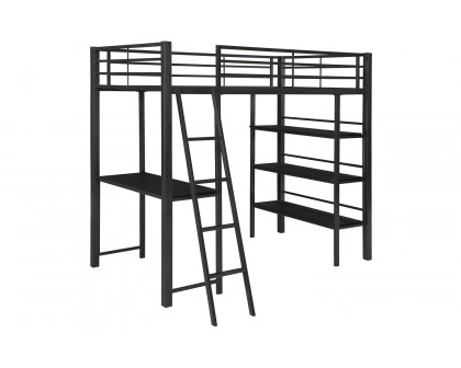 Coaster Hadley Twin Workstation Loft Bed - Gunmetal