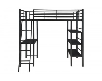 Coaster Hadley Twin Workstation Loft Bed - Gunmetal