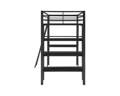 Coaster Hadley Twin Workstation Loft Bed - Gunmetal