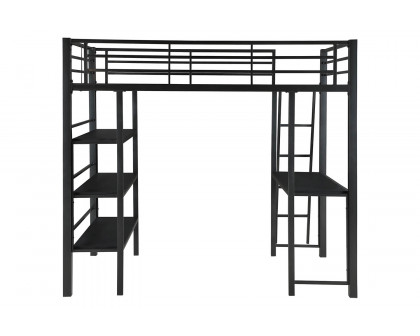 Coaster Hadley Twin Workstation Loft Bed - Gunmetal