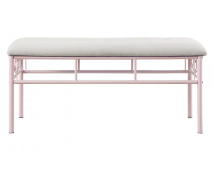 Coaster - Massi Tufted Upholstered Bench in Powder Pink