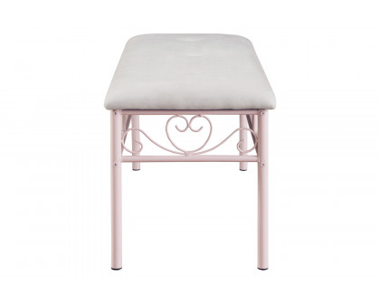 Coaster - Massi Tufted Upholstered Bench in Powder Pink