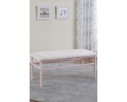 Coaster - Massi Tufted Upholstered Bench in Powder Pink