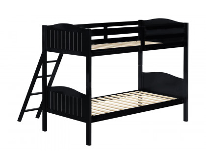 Coaster Littleton Twin/Twin Bunk Bed with Ladder - Black