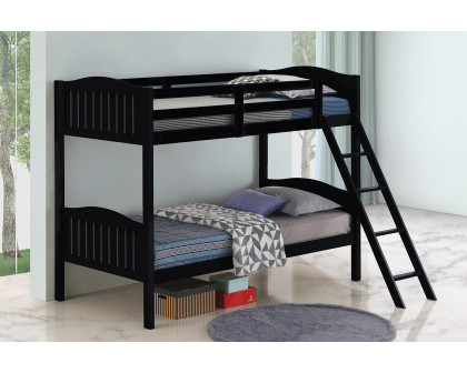 Coaster Littleton Twin/Twin Bunk Bed with Ladder - Black