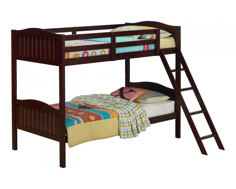 Coaster Littleton Twin/Twin Bunk Bed with Ladder - Espresso