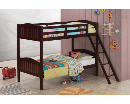 Coaster Littleton Twin/Twin Bunk Bed with Ladder - Espresso