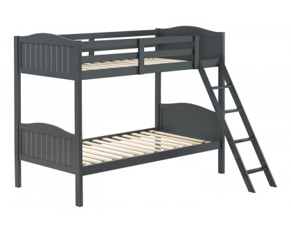 Coaster Littleton Twin/Twin Bunk Bed with Ladder - Gray