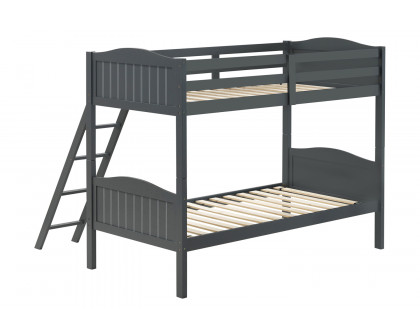 Coaster Littleton Twin/Twin Bunk Bed with Ladder - Gray